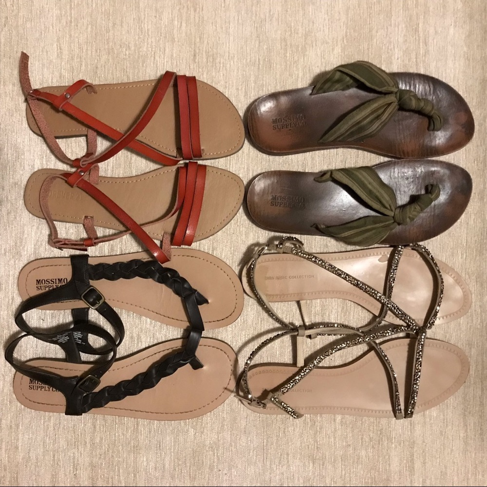 Bundle of four sandals, size 9